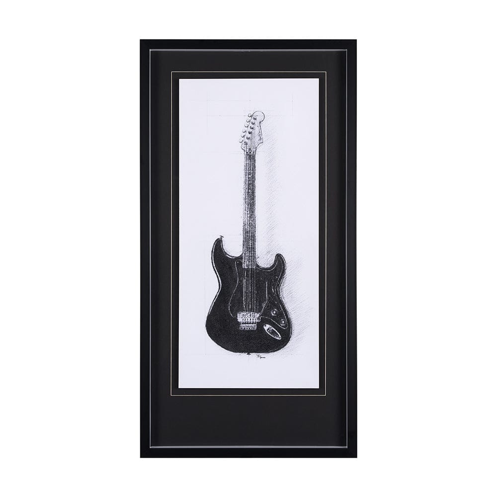 Mercana - Guitar I by Mercana Studio a Hand Embellished Textured Framed Art Print Matted under Glass - 12263 view 1