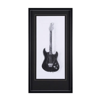 Mercana - Guitar I by Mercana Studio a Hand Embellished Textured Framed Art Print Matted under Glass - 12263 view 1
