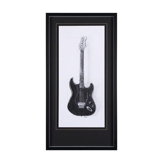 Mercana - Guitar I by Mercana Studio a Hand Embellished Textured Framed Art Print Matted under Glass - 12263 view 1