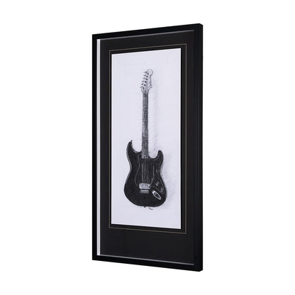 Mercana - Guitar I by Mercana Studio a Hand Embellished Textured Framed Art Print Matted under Glass - 12263 view 2