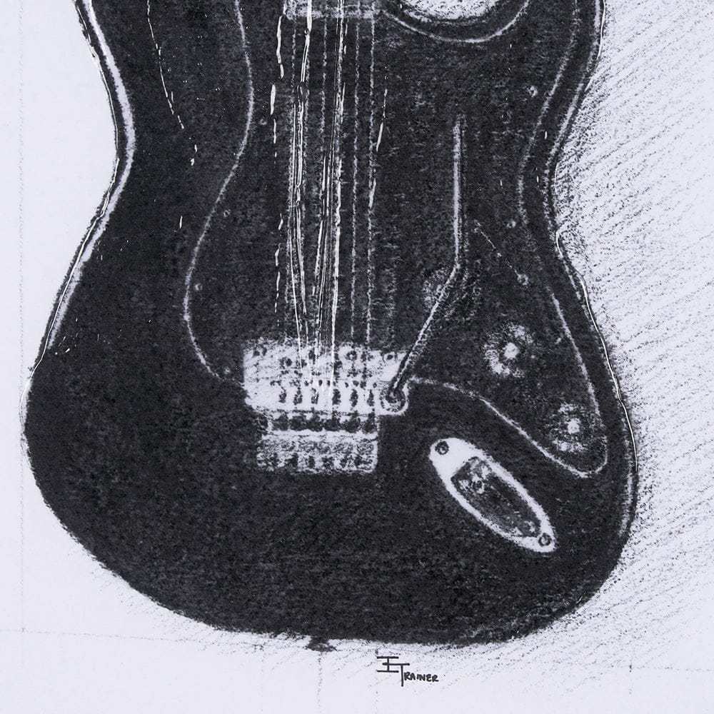 Mercana - Guitar I by Mercana Studio a Hand Embellished Textured Framed Art Print Matted under Glass - 12263 view 6