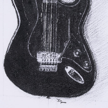Mercana - Guitar I by Mercana Studio a Hand Embellished Textured Framed Art Print Matted under Glass - 12263 view 6