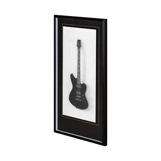 Mercana - Guitar II by Mercana Studio a Hand Embellished Textured Framed Art Print Matted under Glass - 12264 view 1