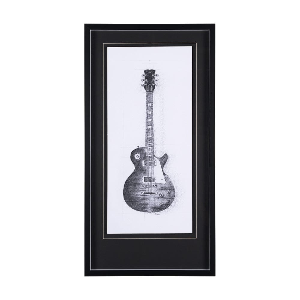 Mercana - Guitar III by Mercana Studio a Hand Embellished Textured Framed Art Print Matted under Glass - 12265 view 1
