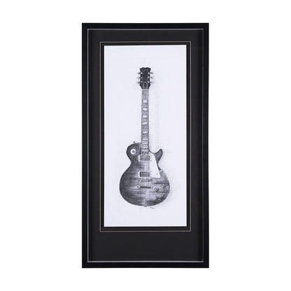 Mercana - Guitar III by Mercana Studio a Hand Embellished Textured Framed Art Print Matted under Glass - 12265 view 1