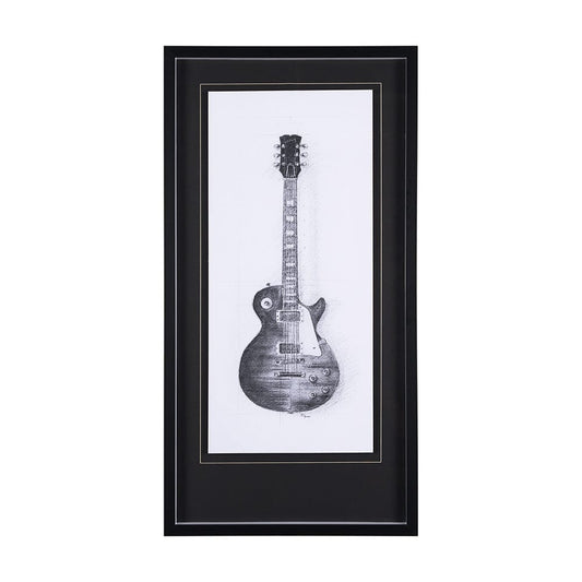 Mercana - Guitar III by Mercana Studio a Hand Embellished Textured Framed Art Print Matted under Glass - 12265 view 1