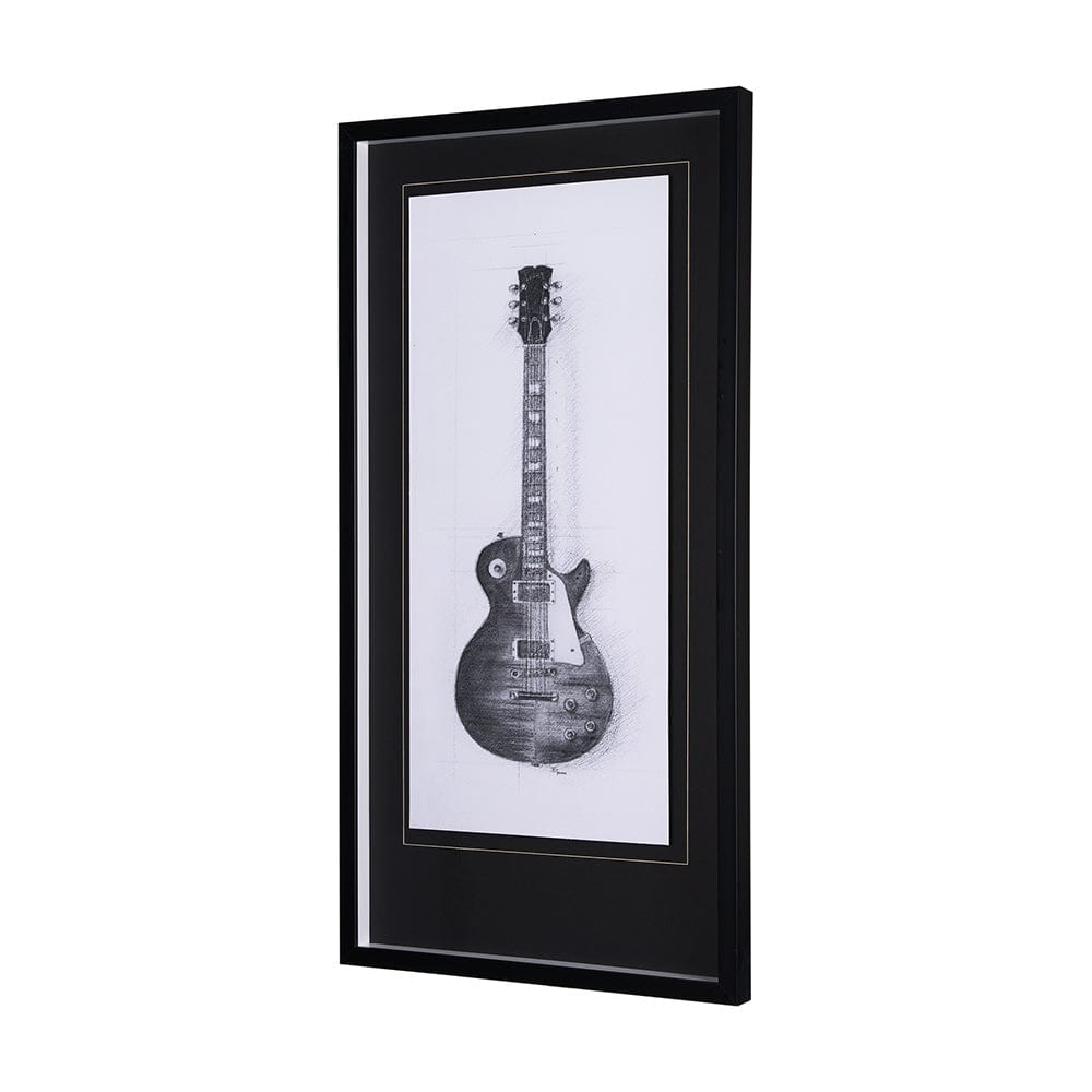 Mercana - Guitar III by Mercana Studio a Hand Embellished Textured Framed Art Print Matted under Glass - 12265 view 2