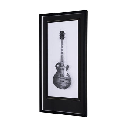 Mercana - Guitar III by Mercana Studio a Hand Embellished Textured Framed Art Print Matted under Glass - 12265 view 2