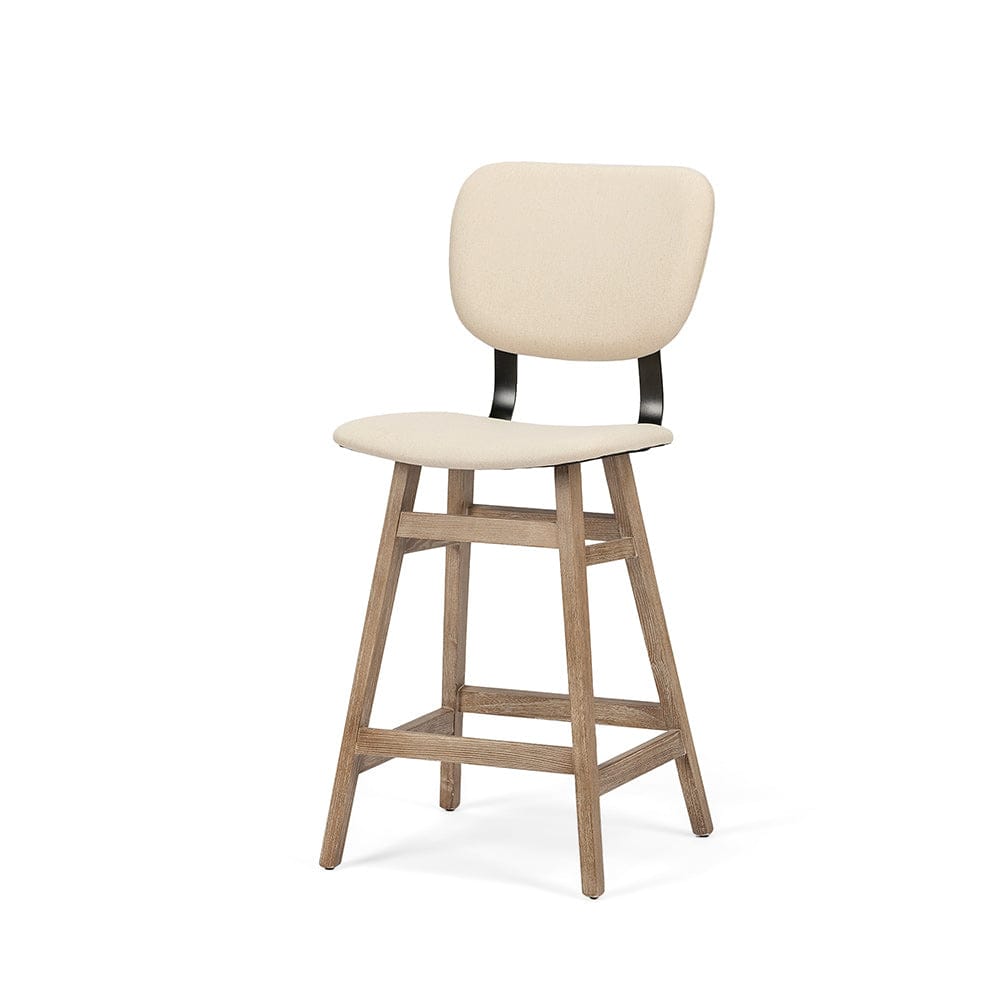 Mercana - Haden 26.5" Seat Height Cream Upholstered Seat Brown Wood Frame Stool - 68125 view 1
