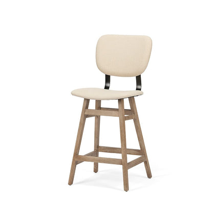 Mercana - Haden 26.5" Seat Height Cream Upholstered Seat Brown Wood Frame Stool - 68125 view 1