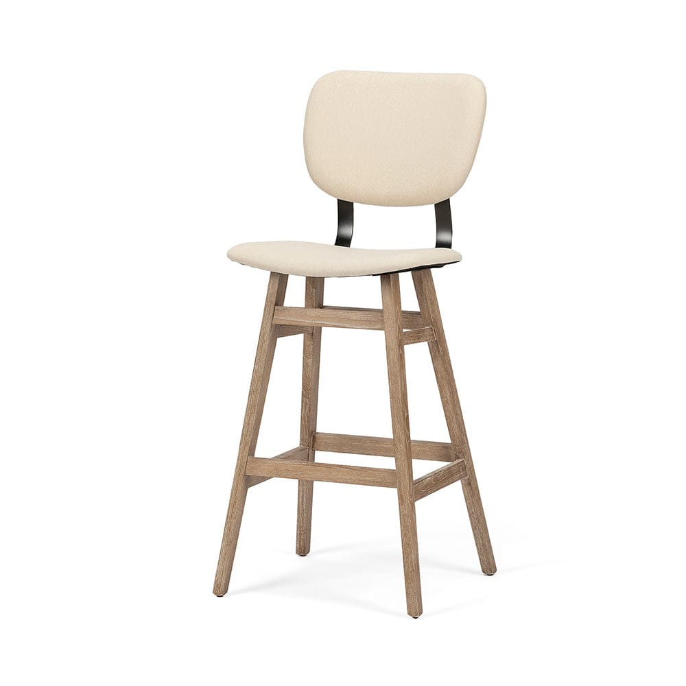 Mercana - Haden 30.25" Seat Height Cream Upholstered Seat Brown Wood Frame Stool - 68122 view 1