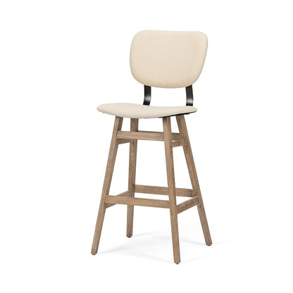 Mercana - Haden 30.25" Seat Height Cream Upholstered Seat Brown Wood Frame Stool - 68122 view 1