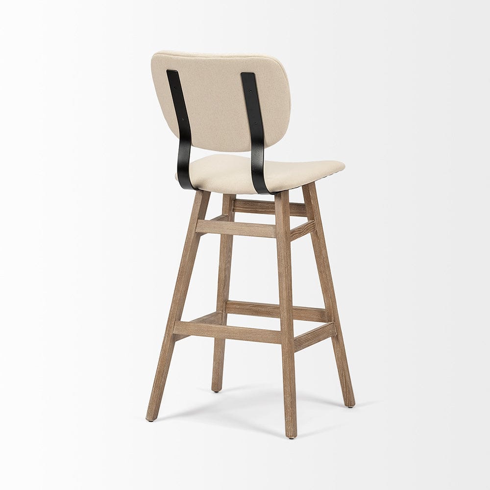 Mercana - Haden 30.25" Seat Height Cream Upholstered Seat Brown Wood Frame Stool - 68122 view 4