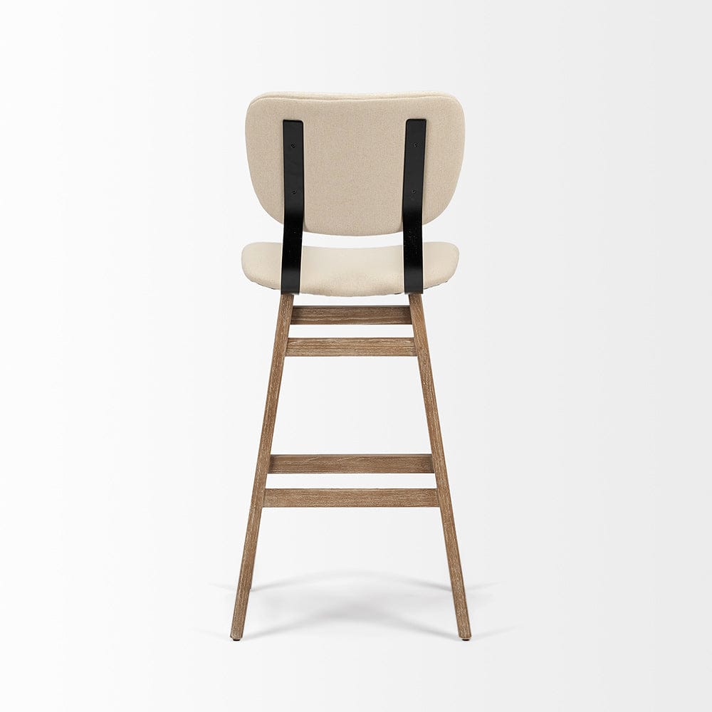 Mercana - Haden 30.25" Seat Height Cream Upholstered Seat Brown Wood Frame Stool - 68122 view 5