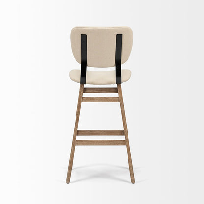 Mercana - Haden 30.25" Seat Height Cream Upholstered Seat Brown Wood Frame Stool - 68122 view 5