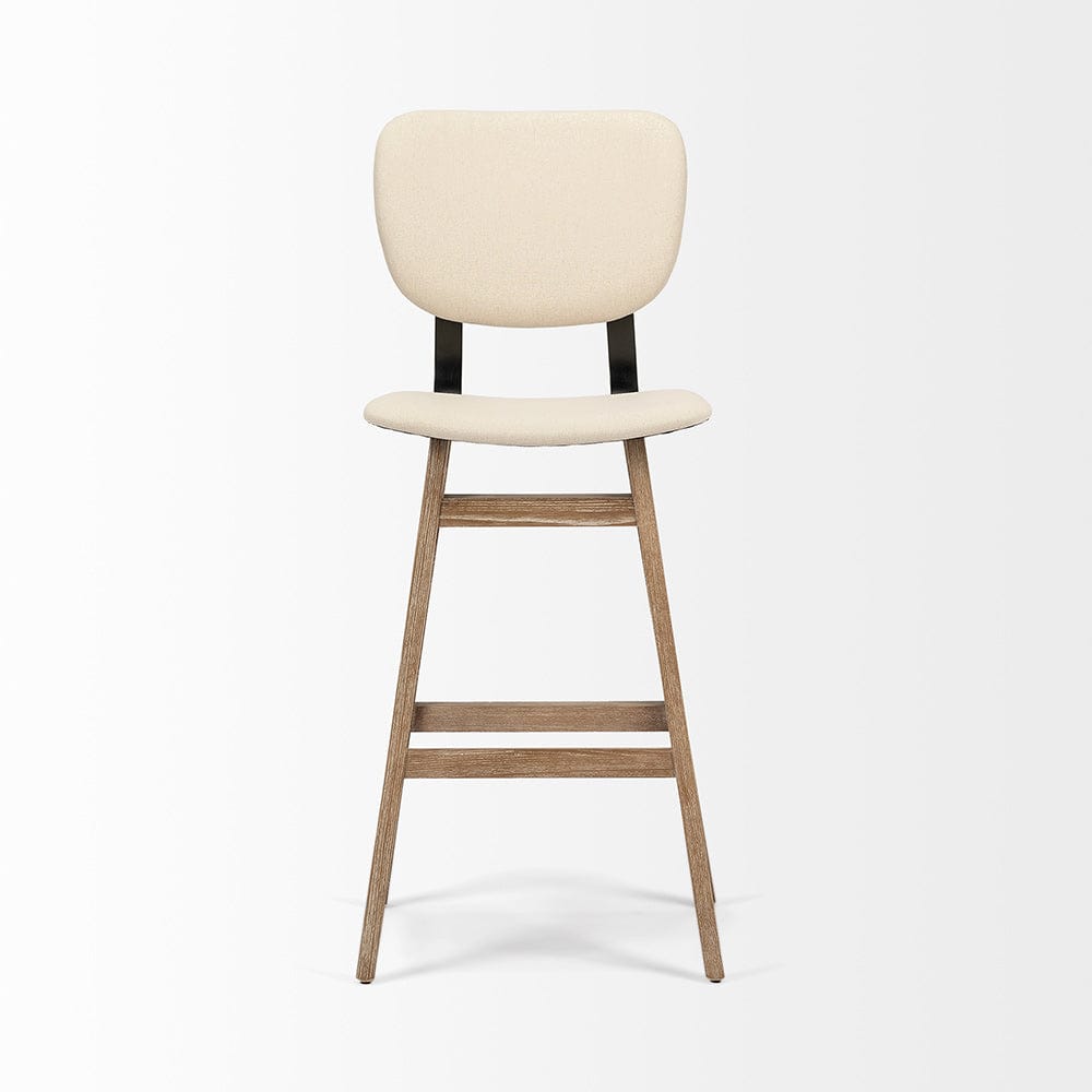 Mercana - Haden 30.25" Seat Height Cream Upholstered Seat Brown Wood Frame Stool - 68122 view 7