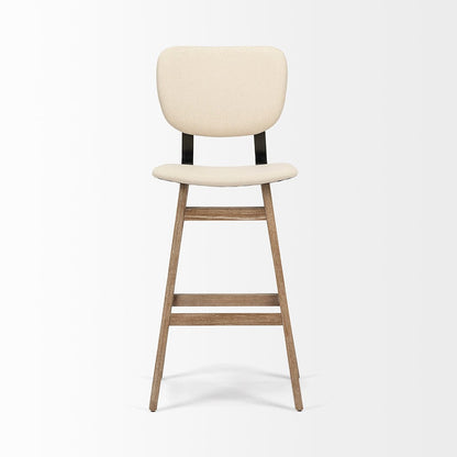 Mercana - Haden 30.25" Seat Height Cream Upholstered Seat Brown Wood Frame Stool - 68122 view 7