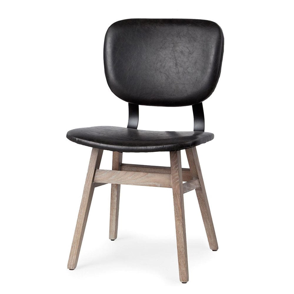 Mercana - Haden I Black Faux-Leather Wrap Brown Solid Wood and Iron Base Dining Chair (Set of 2) - 67517 view 1