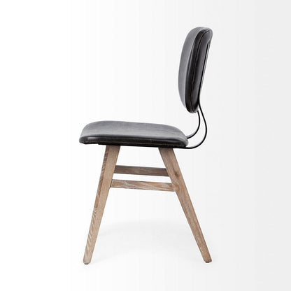 Mercana - Haden I Black Faux-Leather Wrap Brown Solid Wood and Iron Base Dining Chair (Set of 2) - 67517 view 3