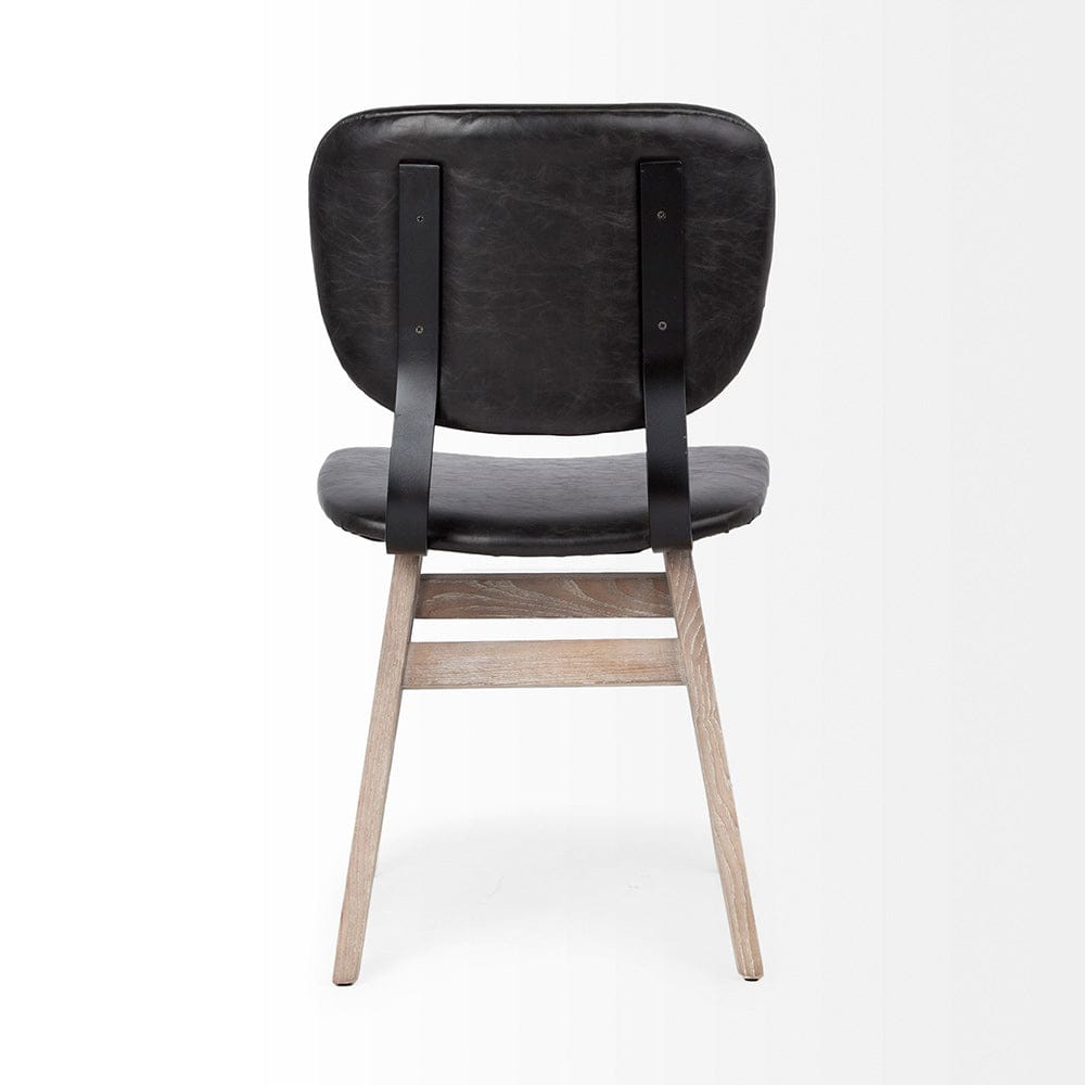 Mercana - Haden I Black Faux-Leather Wrap Brown Solid Wood and Iron Base Dining Chair (Set of 2) - 67517 view 4