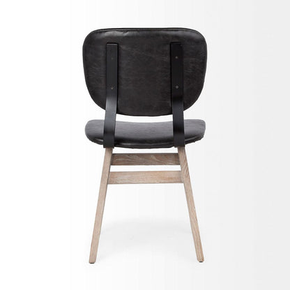 Mercana - Haden I Black Faux-Leather Wrap Brown Solid Wood and Iron Base Dining Chair (Set of 2) - 67517 view 4