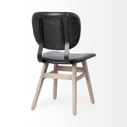Mercana - Haden I Black Faux-Leather Wrap Brown Solid Wood and Iron Base Dining Chair (Set of 2) - 67517 view 5