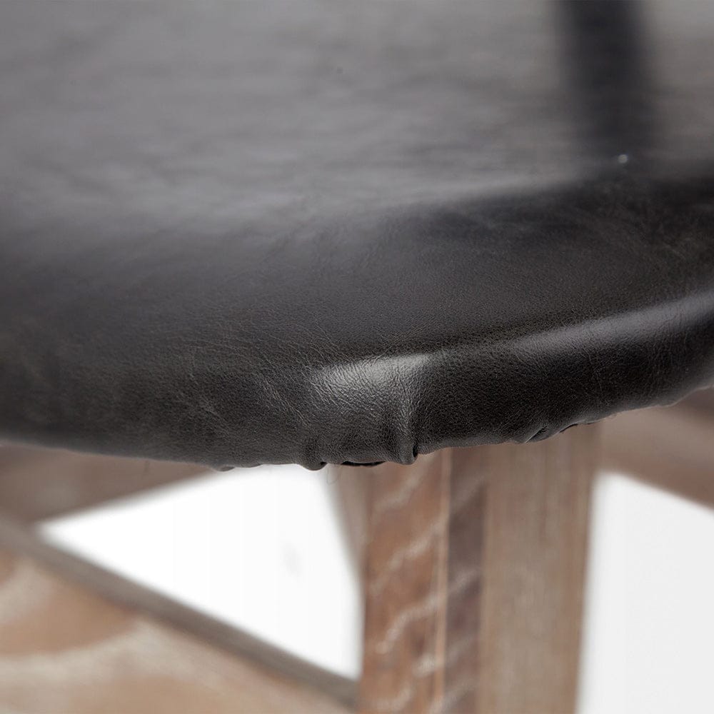 Mercana - Haden I Black Faux-Leather Wrap Brown Solid Wood and Iron Base Dining Chair (Set of 2) - 67517 view 6