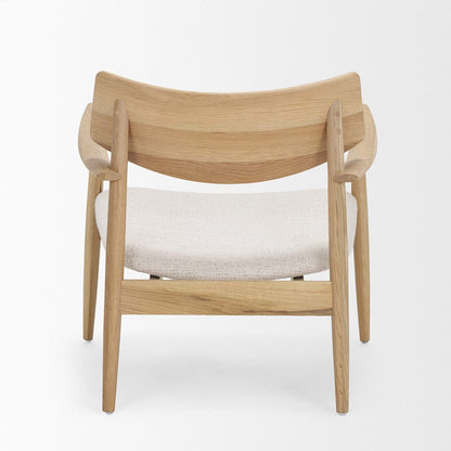 Mercana - Haggen Light Brown Oak Wood w/ Cream Fabric Accent Chair - 71016 view 4