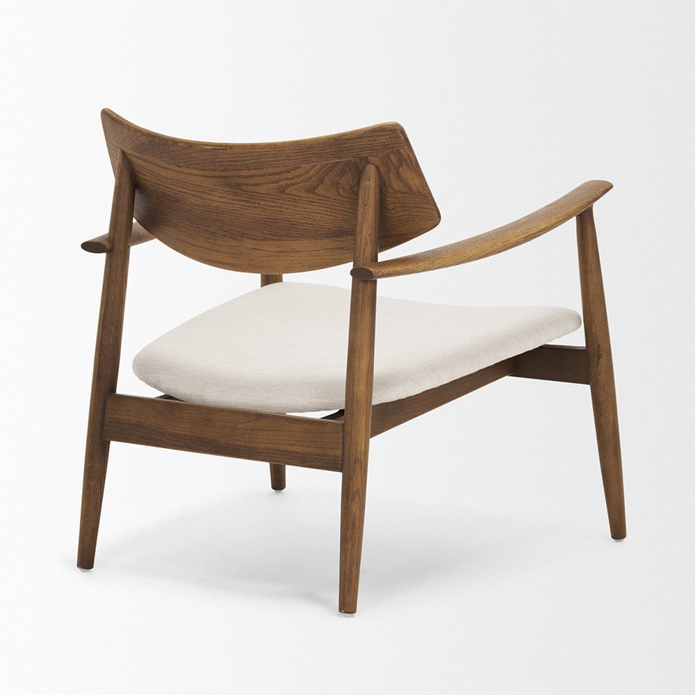 Mercana - Haggen Medium Brown Oak Wood w/ Cream Fabric Accent Chair - 71015 view 5
