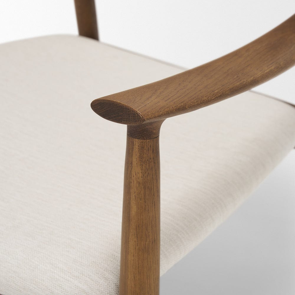 Mercana - Haggen Medium Brown Oak Wood w/ Cream Fabric Accent Chair - 71015 view 8