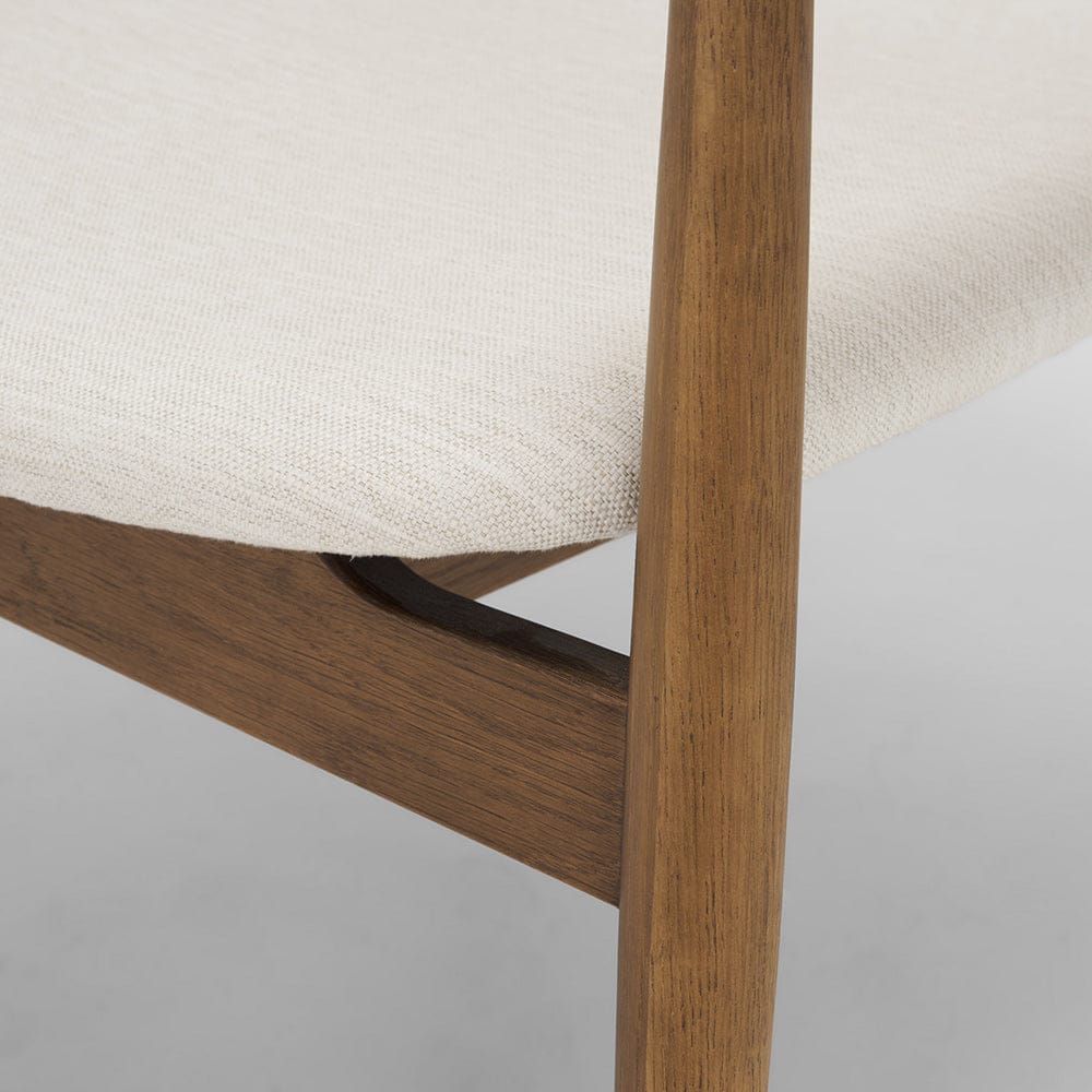 Mercana - Haggen Medium Brown Oak Wood w/ Cream Fabric Accent Chair - 71015 view 9