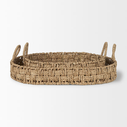 Mercana - Haini Large Basketweave Seagrass Trays w/ Loop Handles (Set of 2) - 70228 view 5