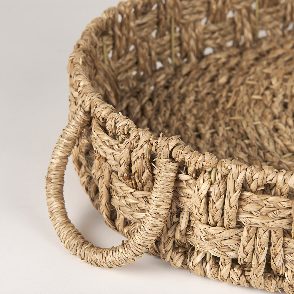 Mercana - Haini Large Basketweave Seagrass Trays w/ Loop Handles (Set of 2) - 70228 view 8