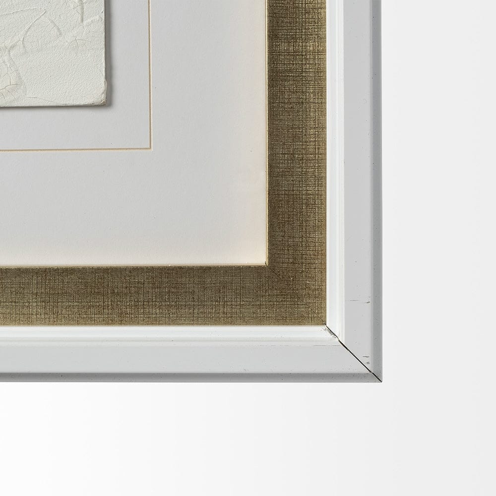 Mercana - Halo I White by Studio M a handmade Original Framed Artwork under Glass - 12764 view 4