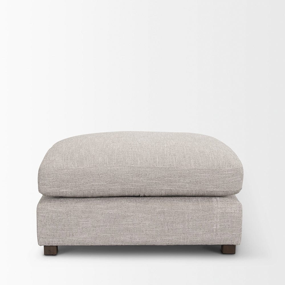 Mercana - Halston Large Ottoman Light Gray Performance Fabric - 70477 view 7