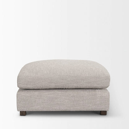 Mercana - Halston Large Ottoman Light Gray Performance Fabric - 70477 view 7