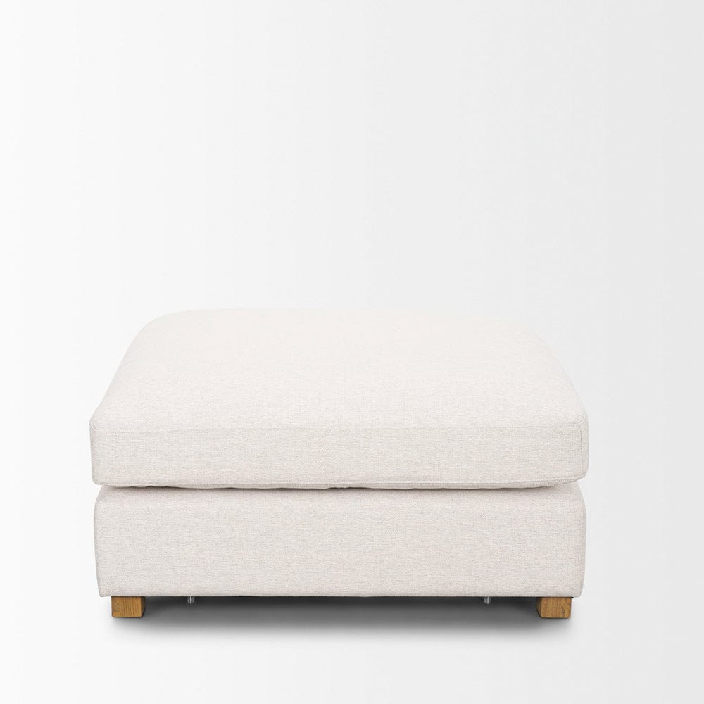Mercana - Halston Large Ottoman Oatmeal Performance Fabric - 70476 view 2