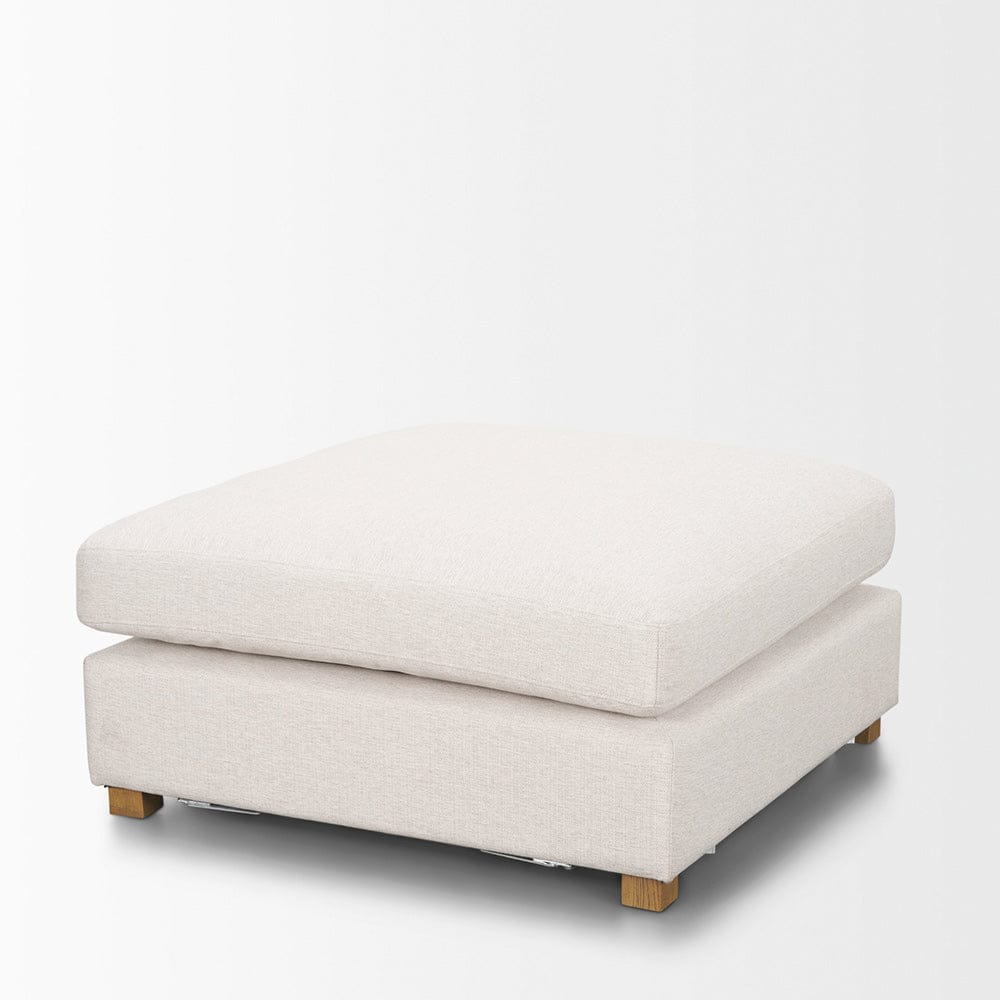 Mercana - Halston Large Ottoman Oatmeal Performance Fabric - 70476 view 4