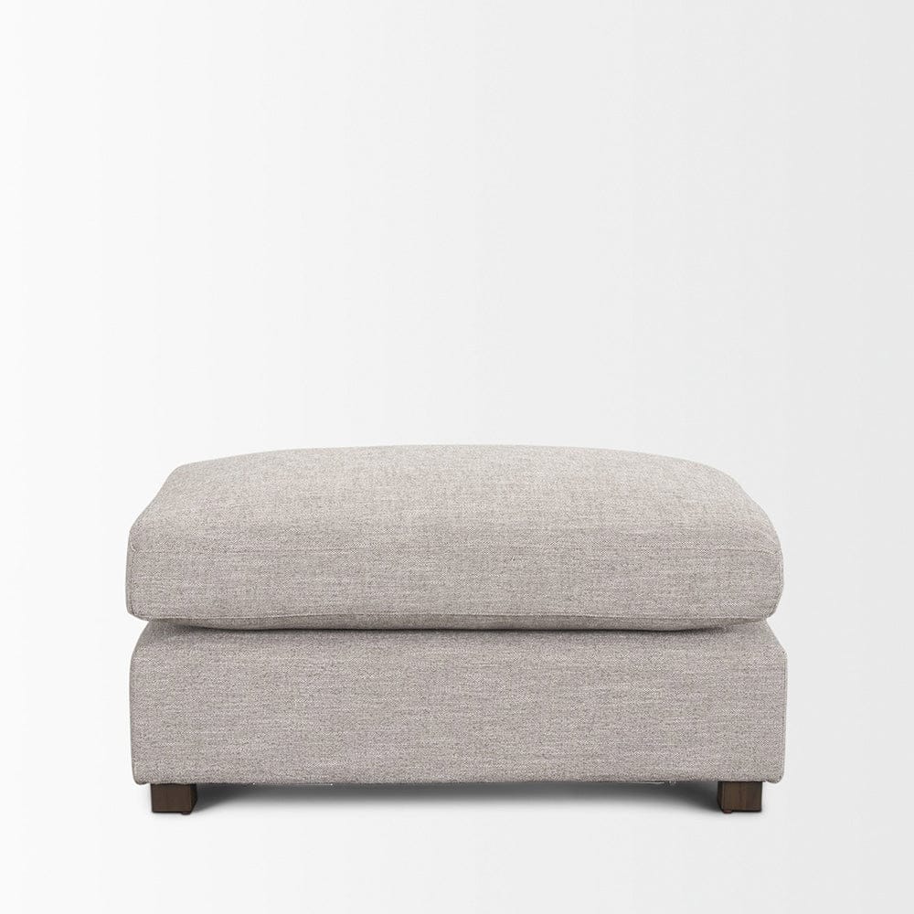 Mercana - Halston Small Ottoman Light Gray Performance Fabric - 70475 view 7