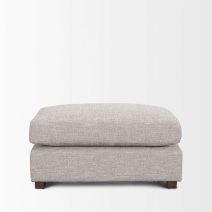 Mercana - Halston Small Ottoman Light Gray Performance Fabric - 70475 view 7