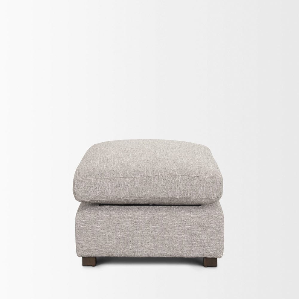 Mercana - Halston Small Ottoman Light Gray Performance Fabric - 70475 view 8