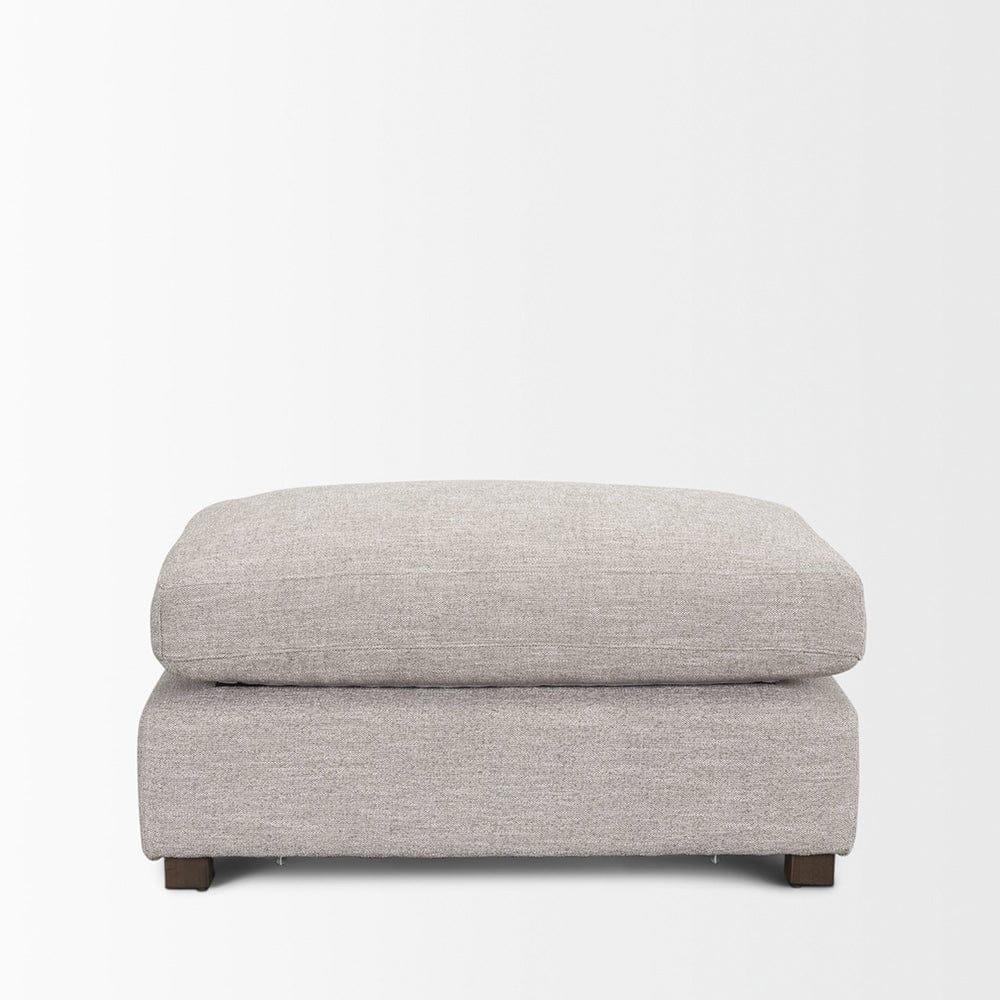 Mercana - Halston Small Ottoman Light Gray Performance Fabric - 70475 view 9