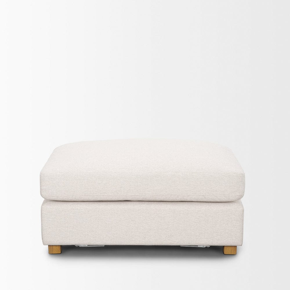 Mercana - Halston Small Ottoman Oatmeal Performance Fabric - 70474 view 2