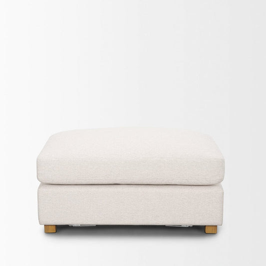 Mercana - Halston Small Ottoman Oatmeal Performance Fabric - 70474 view 2