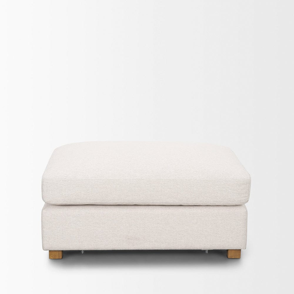 Mercana - Halston Small Ottoman Oatmeal Performance Fabric - 70474 view 4