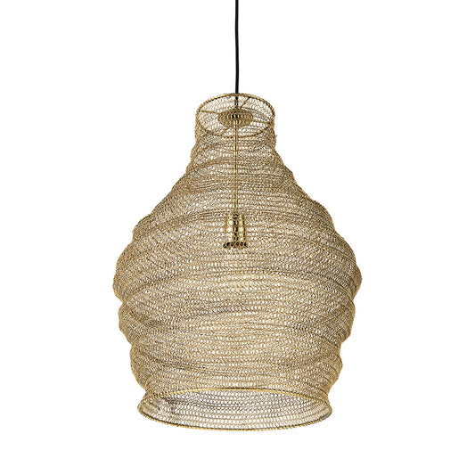 Mercana - Halycon 16.0L x 16.0W x 20.0H Gold Mesh and Iron Pendant Light - 69239 view 1