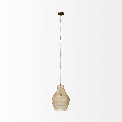 Mercana - Halycon 16.0L x 16.0W x 20.0H Gold Mesh and Iron Pendant Light - 69239 view 2