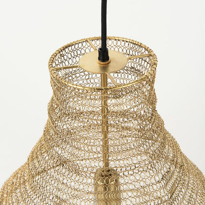 Mercana - Halycon 16.0L x 16.0W x 20.0H Gold Mesh and Iron Pendant Light - 69239 view 5