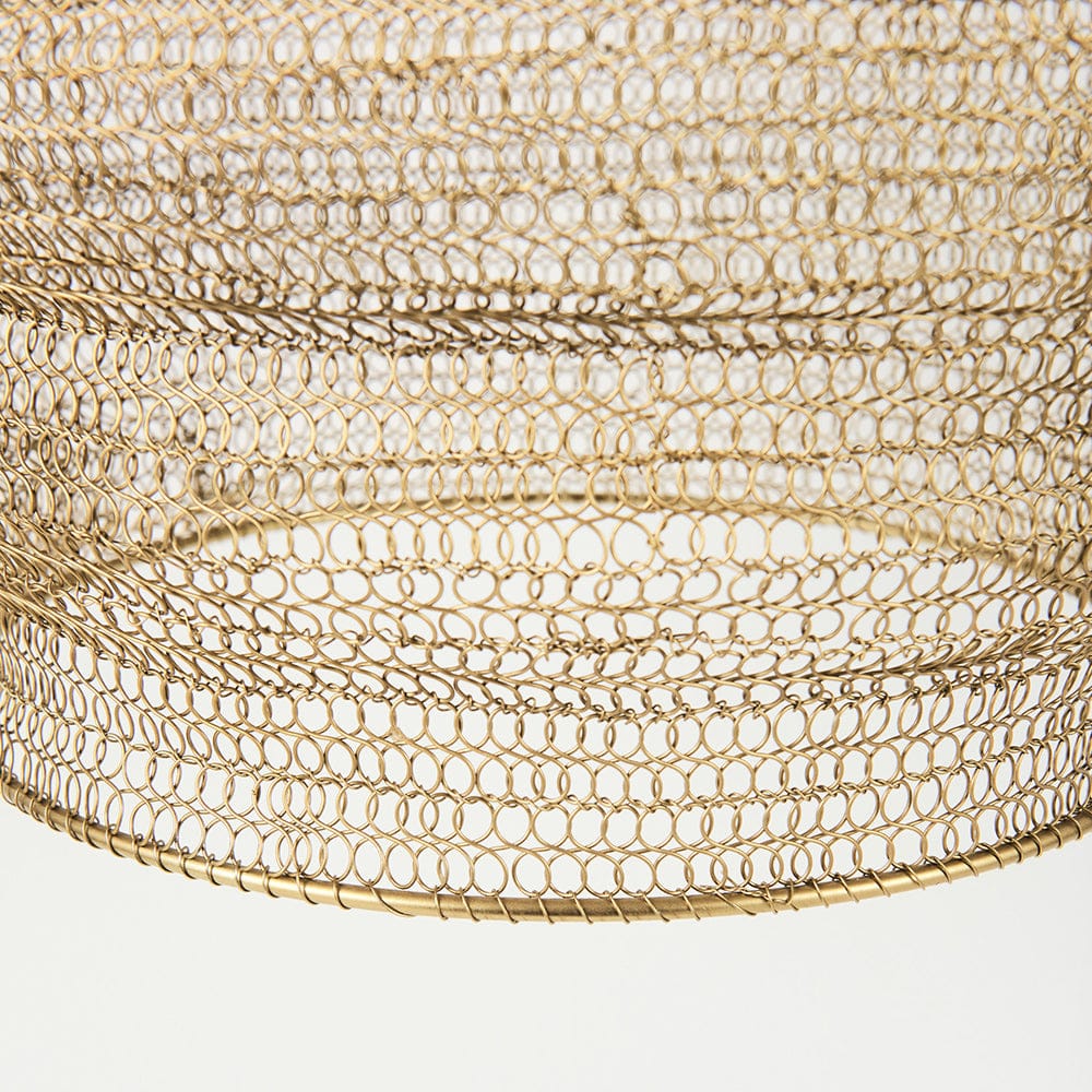 Mercana - Halycon 16.0L x 16.0W x 20.0H Gold Mesh and Iron Pendant Light - 69239 view 7