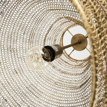 Mercana - Halycon 16.0L x 16.0W x 20.0H Gold Mesh and Iron Pendant Light - 69239 view 8